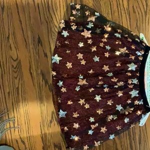 Girls’ sequin tulle skirt - black rose gold silver